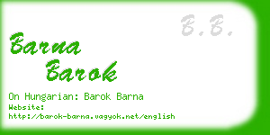 barna barok business card
